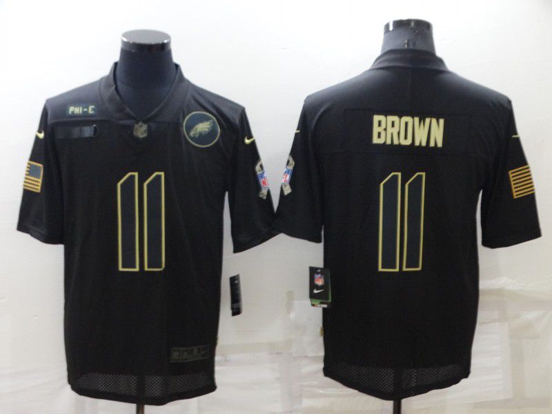 Men Philadelphia Eagles #11 Brown Black 2022 Nike Limited NFL Jersey